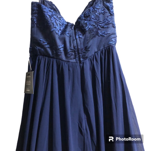 Lulu’s Navy Maxi Dress Prom Wedding Formal Removable Straps XS - Picture 2 of 9